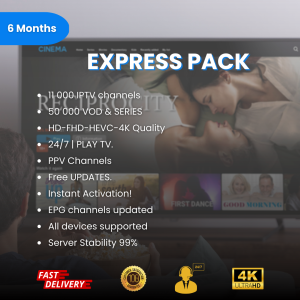 6 Months Express Streaming Pack – Half-Year Access to TV Channels & On-Demand Content